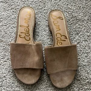 Sam Edelman Tan Suede Slide Mules